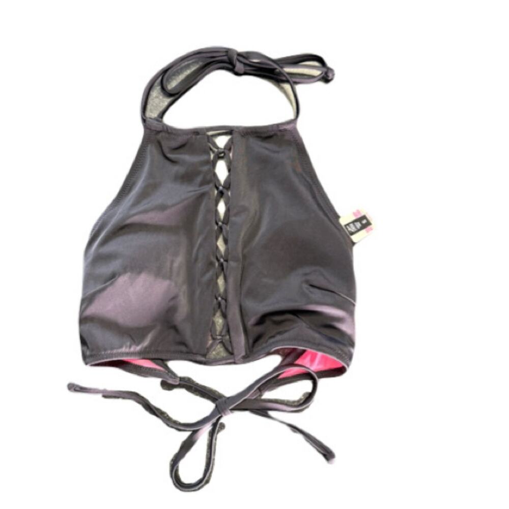 VS Pink Black Swim Top Size Small